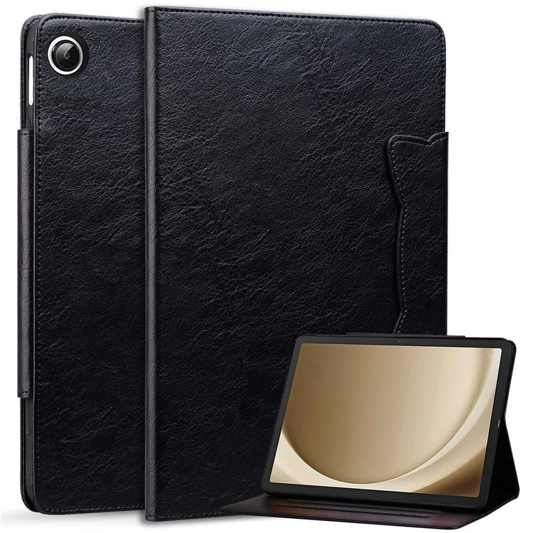 Für Samsung Galaxy Tab A9	X110 X115 Stand Case PU-Leder Tablet-Hülle mit magnetischem Verschluss - Schwarz