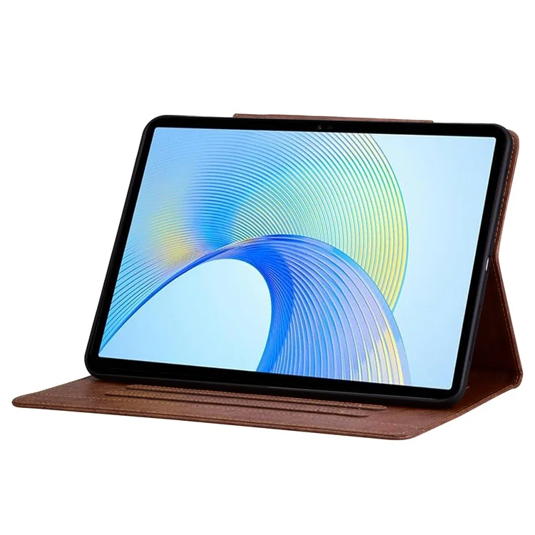 For Honor Pad 9 Protective Case PU Leather Stand Tablet Cover with Magnetic Clasp - Brown