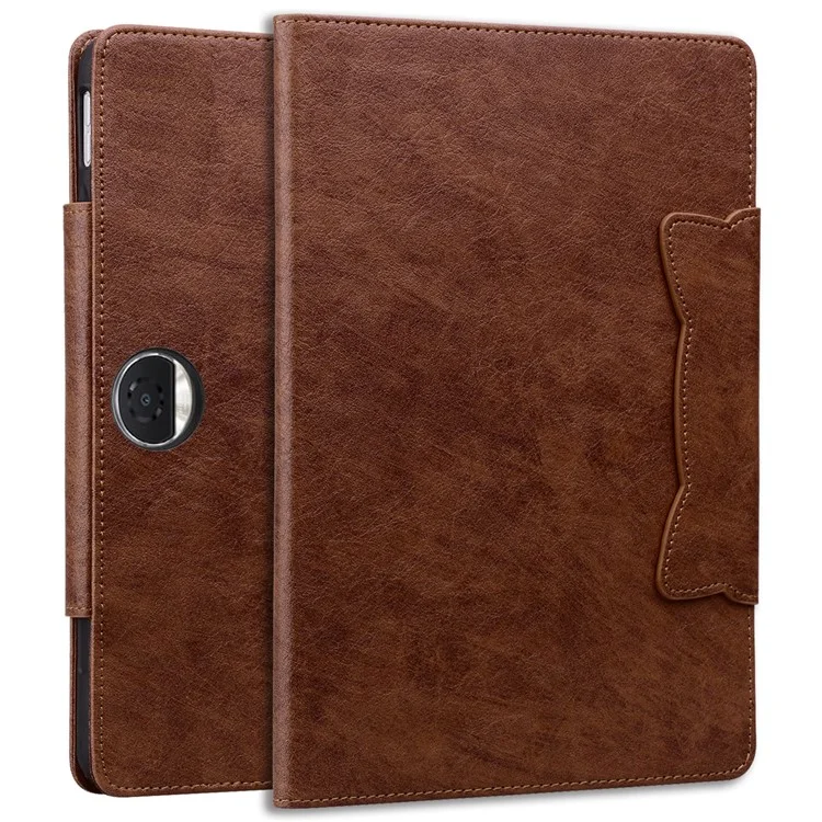For Honor Pad 9 Protective Case PU Leather Stand Tablet Cover with Magnetic Clasp - Brown