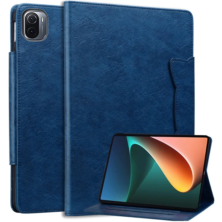 Para Xiaomi Pad 5 / 5 Pro Capa Suporte para Cartão Capa de Couro PU com Suporte - Azul