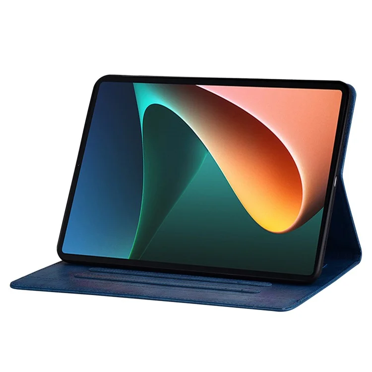 Para Xiaomi Pad 5 / 5 Pro Capa Suporte para Cartão Capa de Couro PU com Suporte - Azul