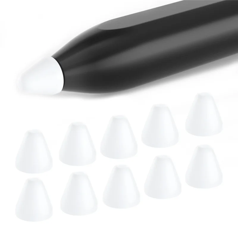 For Xiaomi Smart Pen 10Pcs Soft Silicone Pen Tip Cover Touch Screen Stylus Pen Nib Sleeve - White