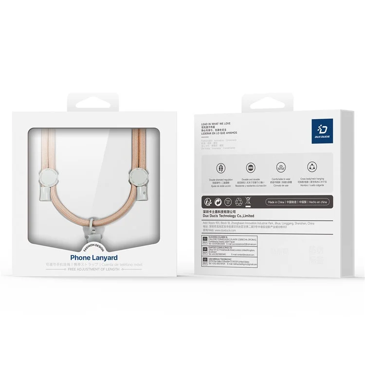 DUX DUCIS PLAZ Série 146cm Correia Transversal de Poliéster para Telefone - Cor Âmbar