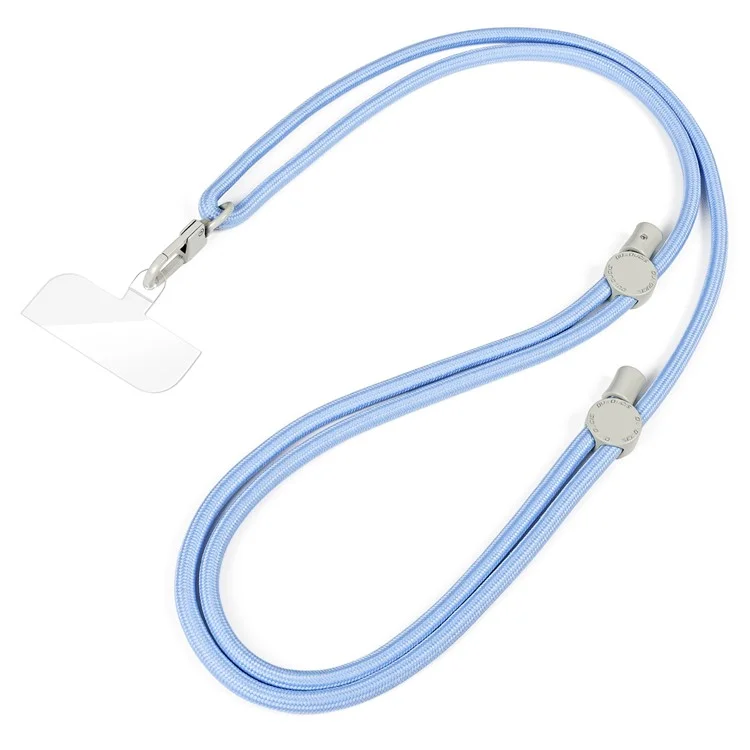 DUX DUCIS PLAZ Series 146cm Phone Lanyard Polyester Crossbody Strap Neck Rope with Tether Tab - Sky Blue