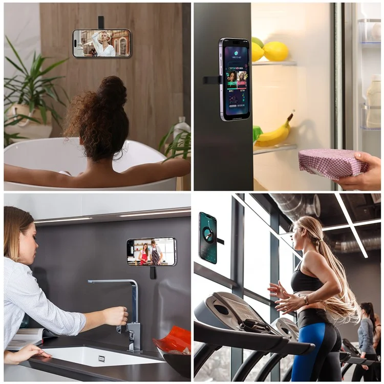 CPS07 Magnetic Suction Phone Holder Silicone Non Slip Suction Cup Phone Mount - Black