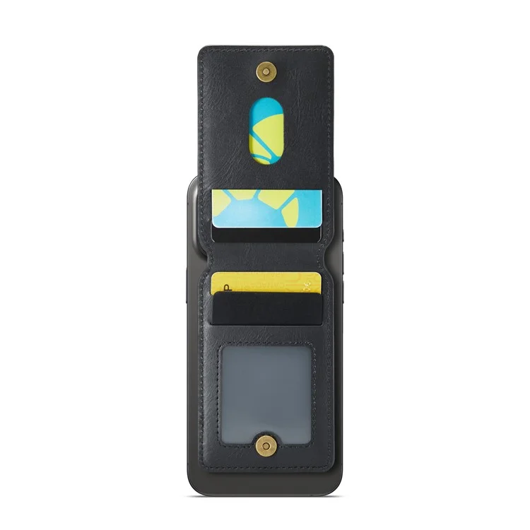 Porta de Cartão Magnética K1 Kickstand Compatível Com MagSafe RFID Bloqueando a Carteira de Telefone Celular Embutida - Preto
