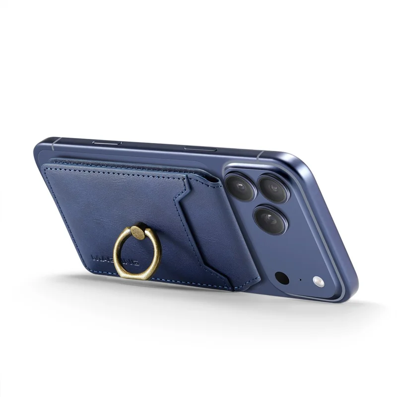 MAGKING K1 Kickstand Magnetic Card Holder RFID Blocking Cell Phone Wallet Built-In Ring - Blue