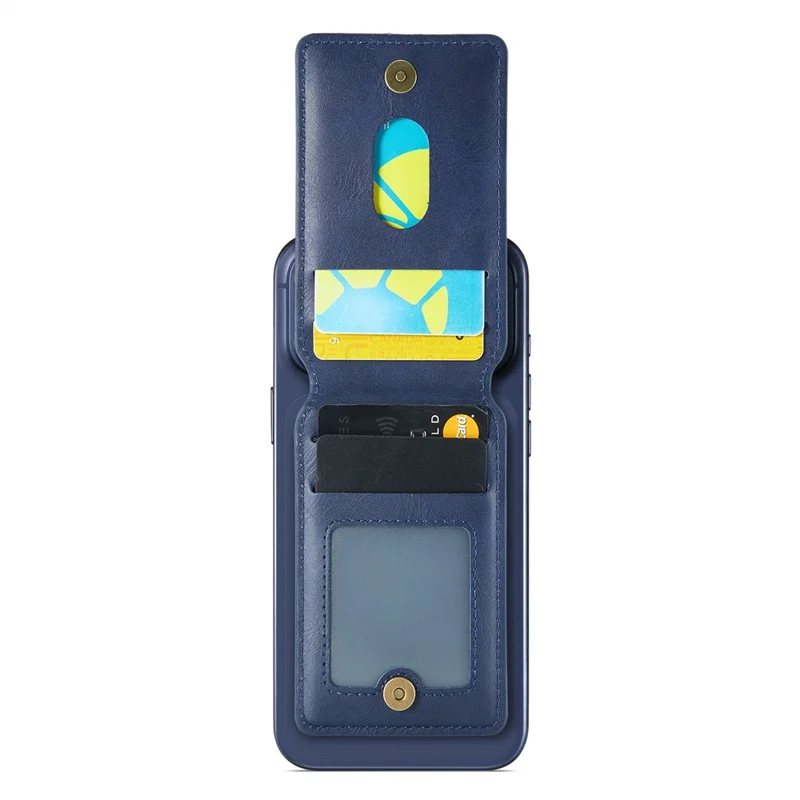 MAGKING K1 Kickstand Magnetic Card Holder RFID Blocking Cell Phone Wallet Built-In Ring - Blue
