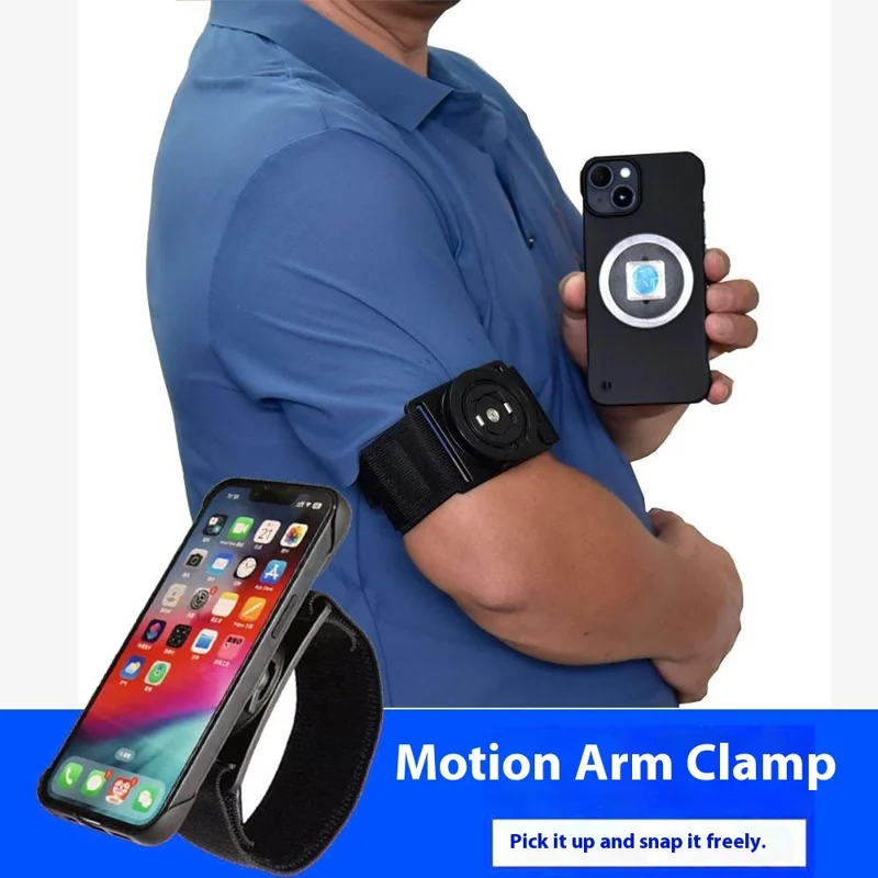 Phone Arm Strap Wrist Strap with Round Adhesive Patch, Magnetic Plus Buckle Quick Release Wrist Bracket