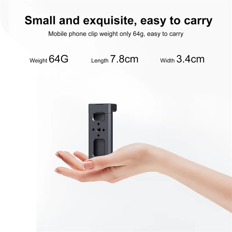 PULUZ PU3205B Cold Shoe Phone Clamp Retractable Aluminum Alloy Phone Clip