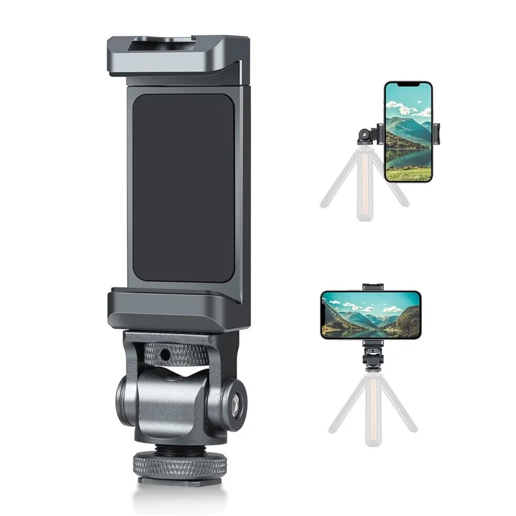Puluz PU3206B Cold Bash Chold Shoe Phone Clamp Алюминиевый Сплав Убегающий Держатель Телефона.