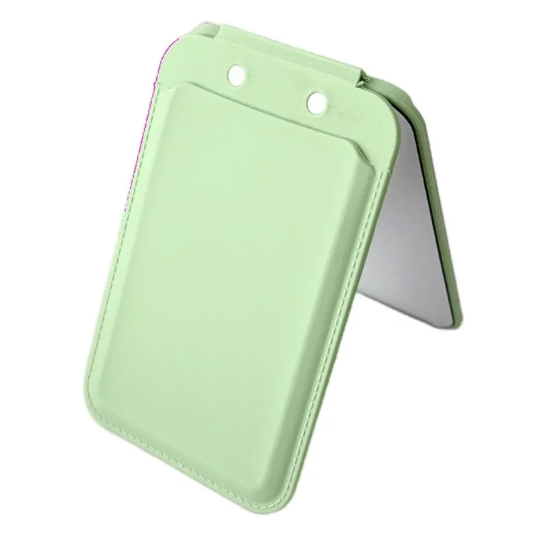 Soporte de Tarjetas Magnéticas Para Iphone 16 Serie Mirror Design Kickstand Silicone Phone Card Bag - Matcha Verde