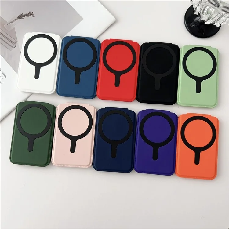 Soporte de Tarjetas Magnéticas Para Iphone 16 Serie Mirror Design Kickstand Silicone Phone Card Bag - Matcha Verde