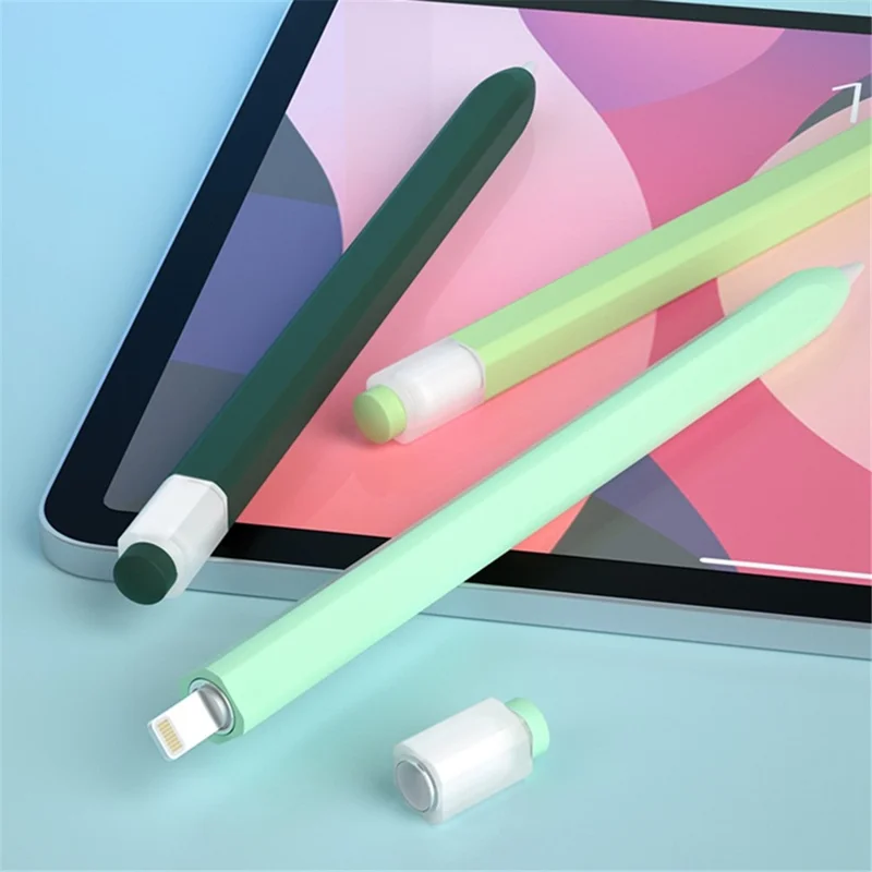 For Apple Pencil (1st Generation) Jelly Stylus Pen Silicone Sleeve Protective Cover (Short Version) - Sky Blue