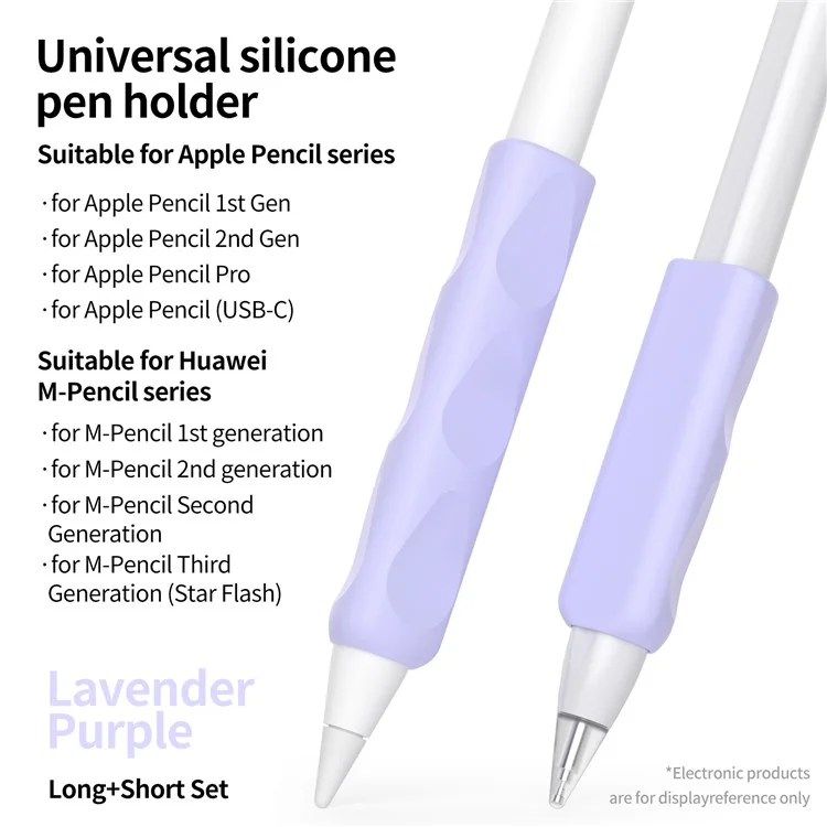 Golotte de Silicone 2pcs Pour Pomme de Pomme, Huawei M-p-cacram Series Stylus Cover Grip Horse - Violet