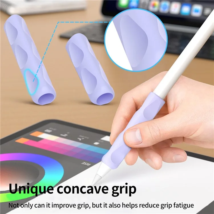 Golotte de Silicone 2pcs Pour Pomme de Pomme, Huawei M-p-cacram Series Stylus Cover Grip Horse - Violet