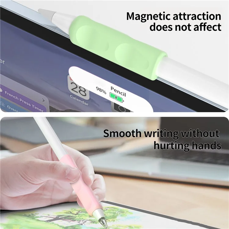 Golotte de Silicone 2pcs Pour Pomme de Pomme, Huawei M-p-cacram Series Stylus Cover Grip Horse - Violet
