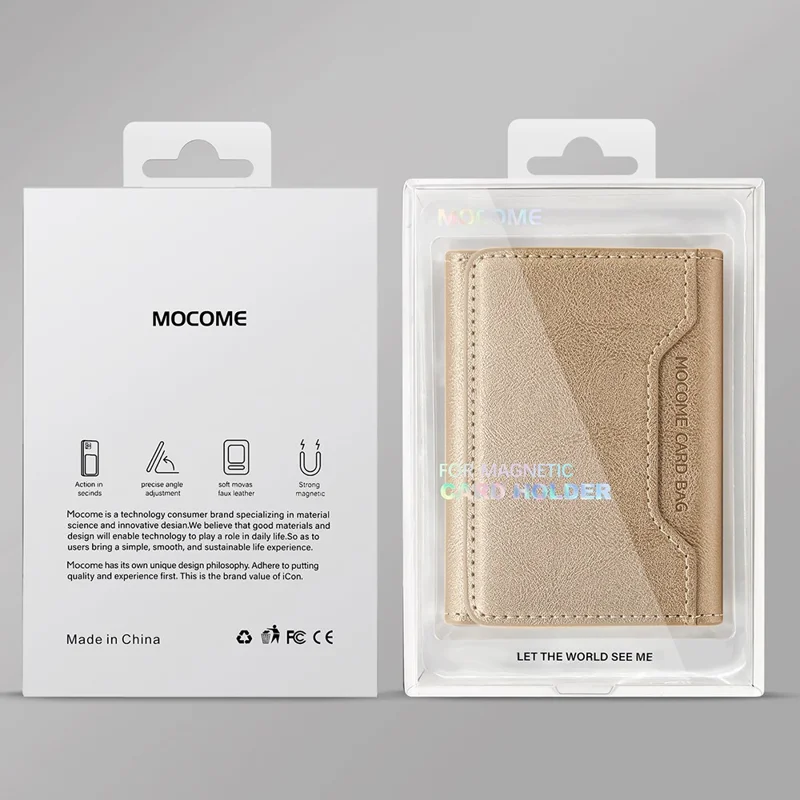 MOCOME Phone Card Holder RFID Blocking PU Leather Magnetic Card Bag Wallet - Sapphire