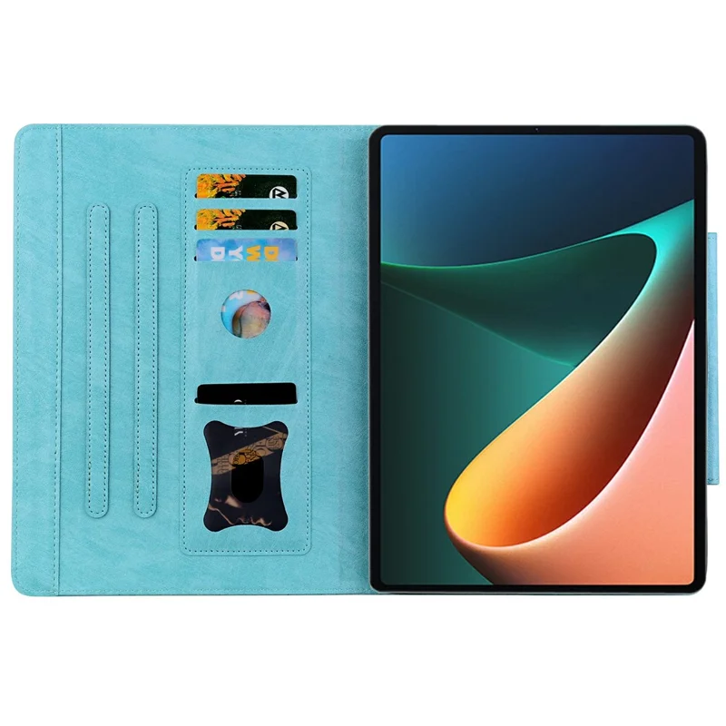 Чехол для Xiaomi Pad 7, с застежкой в виде кошки, кожаный защитный чехол-подставка - небесно-голубой