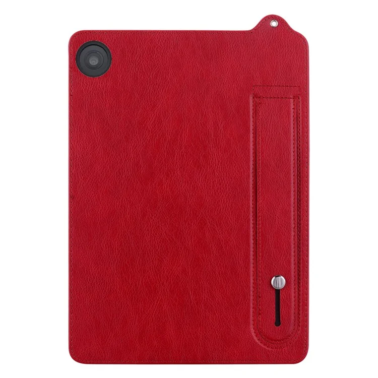 Tablet Case For Amazon Fire HD 8 (2018) / (2017) / (2016) / (2015) Hand Strap Kickstand Leather Cover - Red