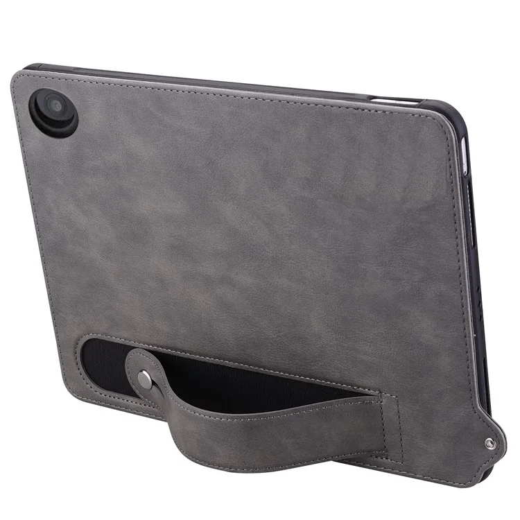 Tablet Case For Amazon Fire HD 10 (2023) / (2021) / Fire HD 10 Plus (2023) / (2021) Hand Strap Kickstand Leather Cover - Grey