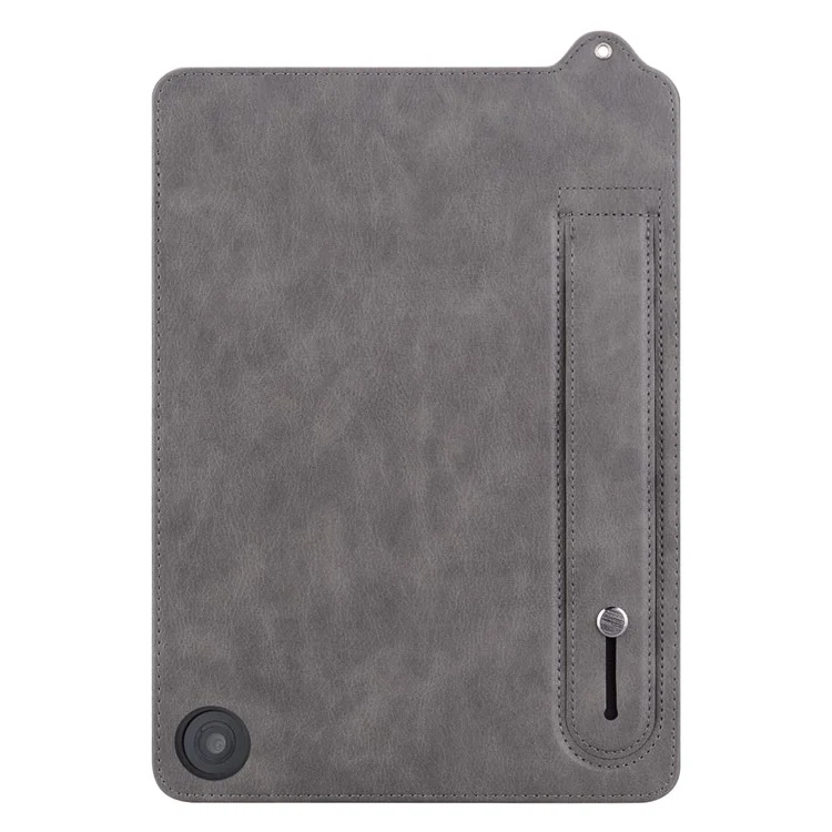 Tablet Case For Amazon Fire HD 10 (2023) / (2021) / Fire HD 10 Plus (2023) / (2021) Hand Strap Kickstand Leather Cover - Grey