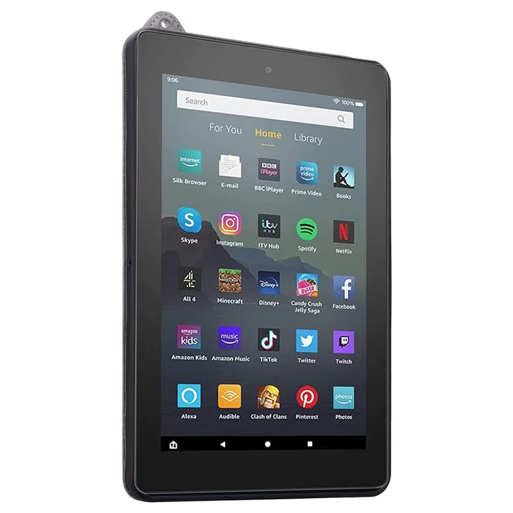 Tablet Case For Amazon Fire HD 10 (2023) / (2021) / Fire HD 10 Plus (2023) / (2021) Hand Strap Kickstand Leather Cover - Grey