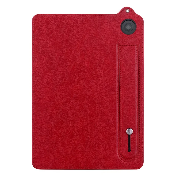 For Amazon Fire 7 (2022) Case Hand Strap Kickstand Leather Tablet Cover - Red