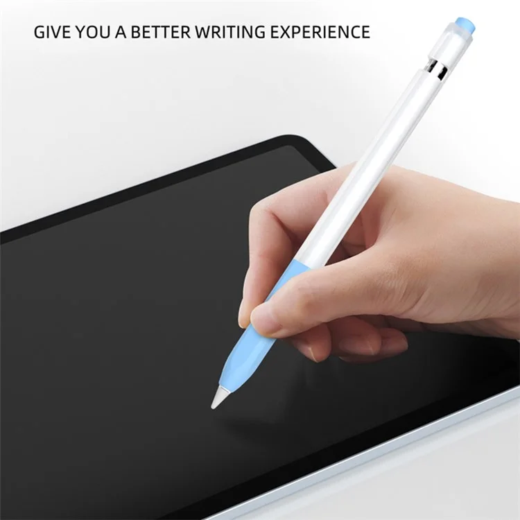 For Apple Pencil (1st Generation) Jelly Stylus Pen Silicone Protective Sleeve Drop-proof Cover - Sky Blue