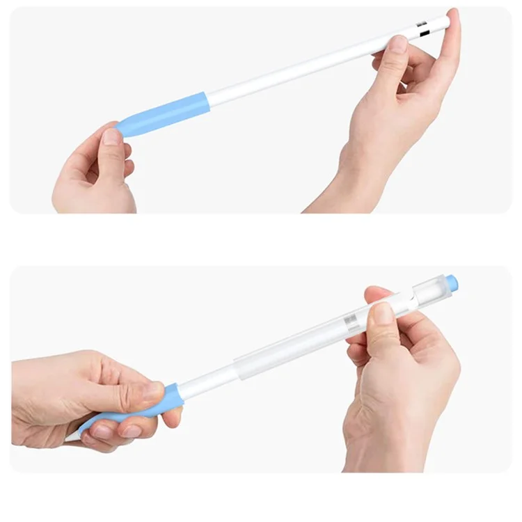 For Apple Pencil (1st Generation) Jelly Stylus Pen Silicone Protective Sleeve Drop-proof Cover - Sky Blue