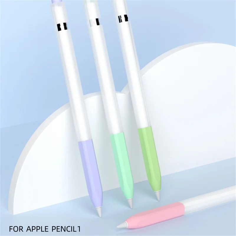 For Apple Pencil (1st Generation) Jelly Stylus Pen Silicone Protective Sleeve Drop-proof Cover - Cyan