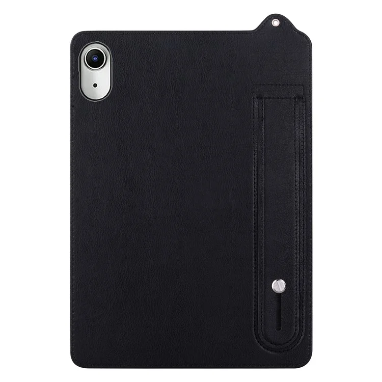 Funda con correa de mano, soporte y cubierta de cuero para iPad mini (2024) (A2996 A2995) / mini (2021) (A2568) - Negro