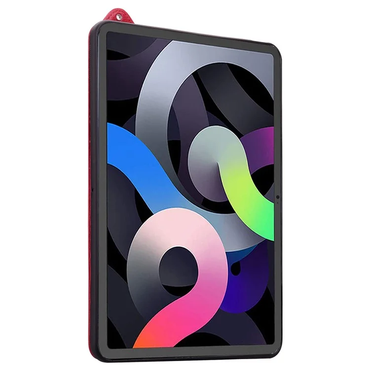 Funda para Lenovo Tab P11 TB-J606F con correa de mano, soporte y cubierta de cuero para tableta - Rojo