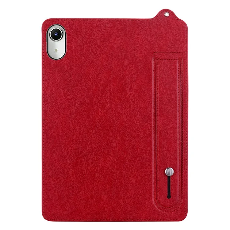 Funda para Lenovo Tab P11 TB-J606F con correa de mano, soporte y cubierta de cuero para tableta - Rojo