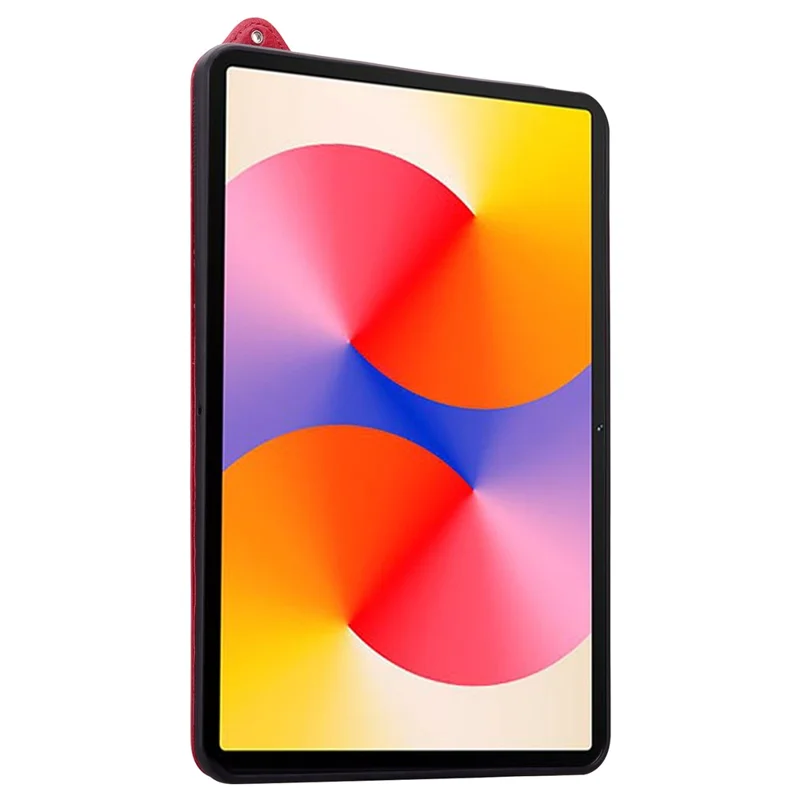 For Xiaomi Redmi Pad SE Case Hand Strap Kickstand Leather Tablet Cover - Red