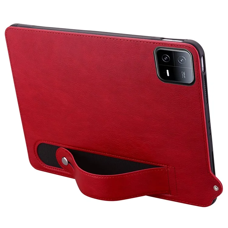 Funda para Xiaomi Pad 6 / Pad 6 Pro con correa de mano, soporte y cubierta de cuero - Roja