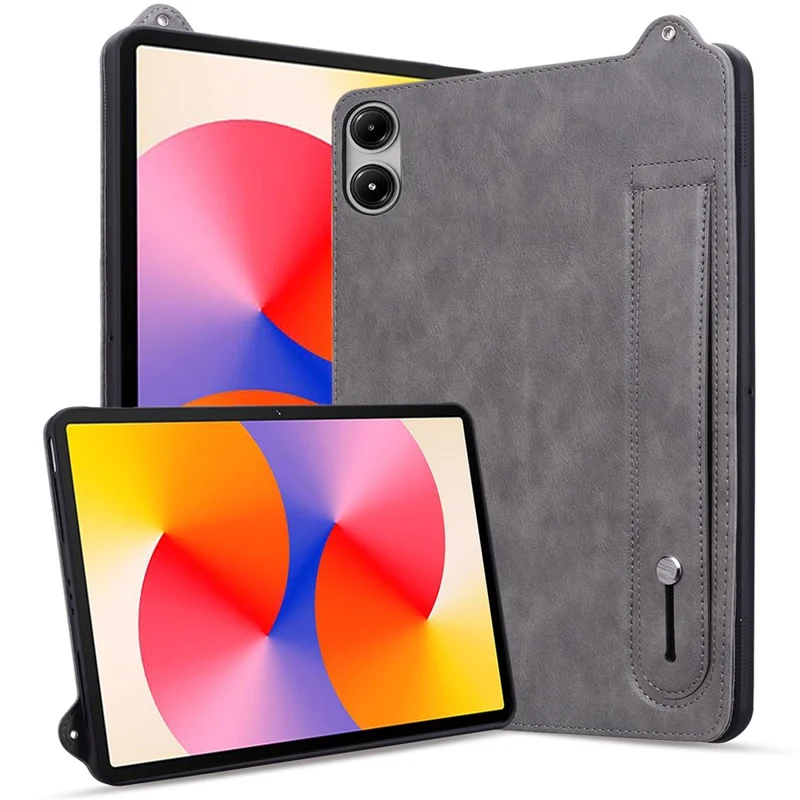 Tablet Case For Xiaomi Redmi Pad Pro / Pad Pro 5G / Poco Pad 4G / 5G Hand Strap Kickstand Leather Cover - Grey