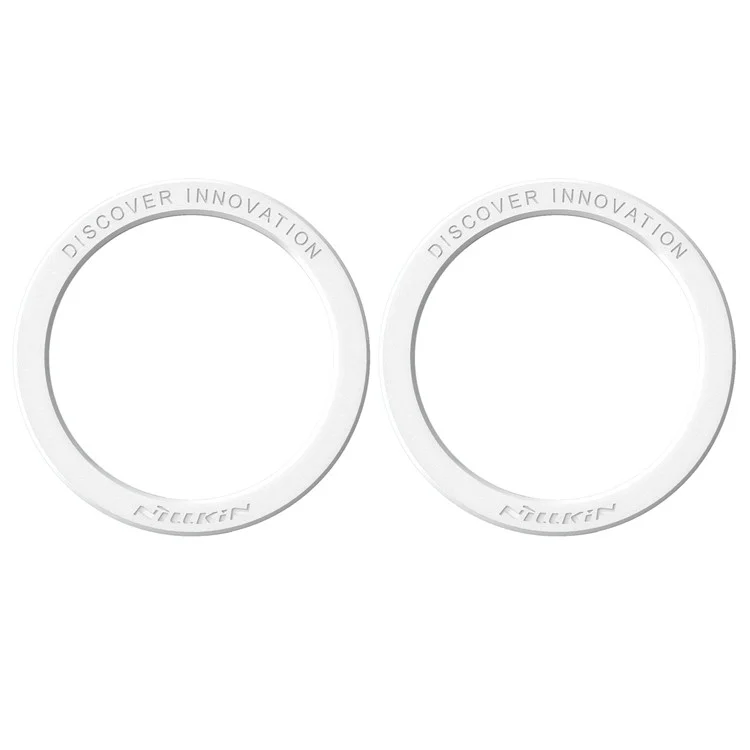 NILLKIN SnapLink Air 2Pcs Mobile Phone Magnetic Sticker Charging Adsorption Ring Compatible with Magsafe Wireless Charger - White