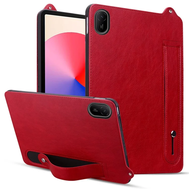 Custodia per Huawei MatePad SE 11 / MatePad 11 (2023) con cinturino da polso, supporto e rivestimento in pelle - Rosso