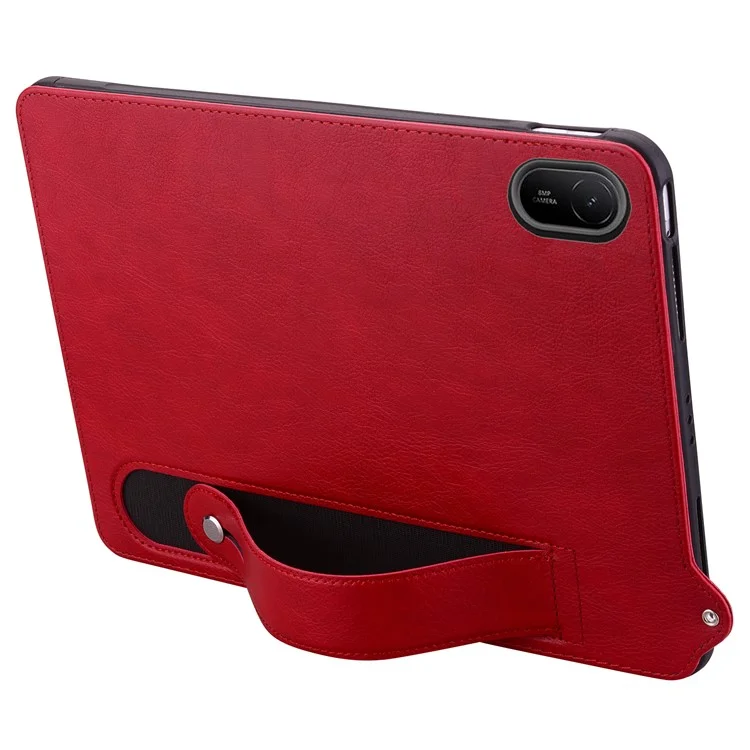 Custodia per Huawei MatePad SE 11 / MatePad 11 (2023) con cinturino da polso, supporto e rivestimento in pelle - Rosso