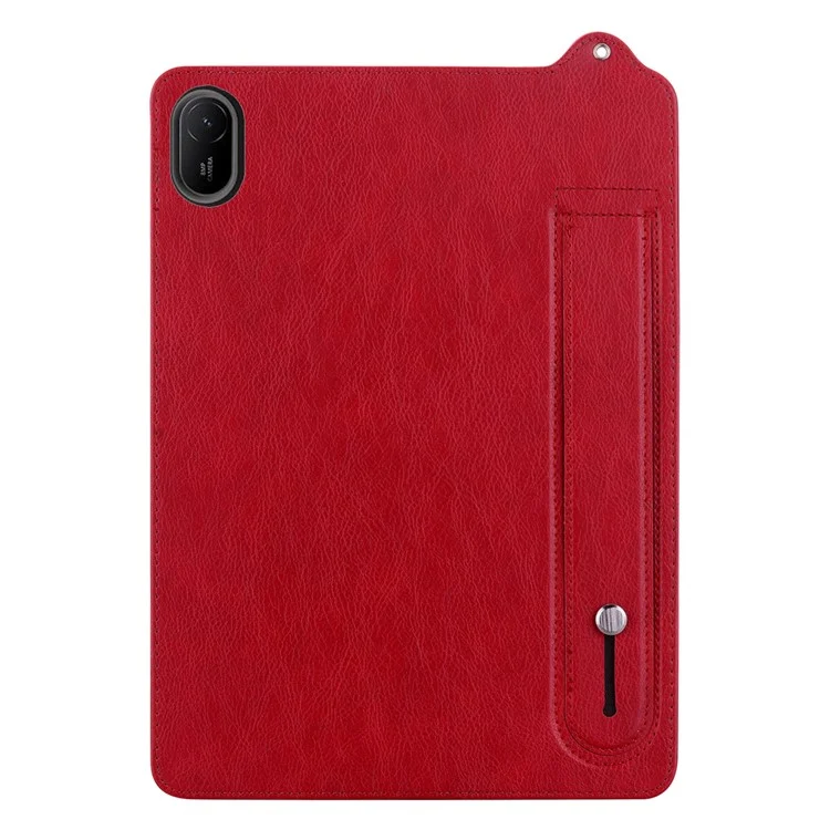 Custodia per Huawei MatePad SE 11 / MatePad 11 (2023) con cinturino da polso, supporto e rivestimento in pelle - Rosso