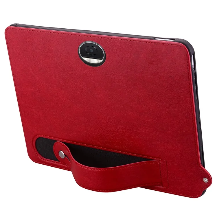 Funda de tablet de cuero con correa de mano y soporte para el tablet For Honor MagicPad 2 de 12.3 pulgadas - Rojo