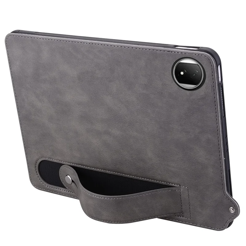 For Honor MagicPad 2 12.3 Tablet Case Hand Strap Kickstand Leather Cover - Grey