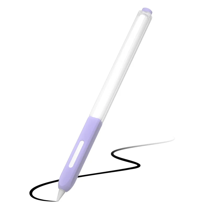For Apple Pencil Pro / Pencil (2nd Generation) Jelly Stylus Pen Cover Soft Silicone Anti-Drop Protective Sleeve - Purple