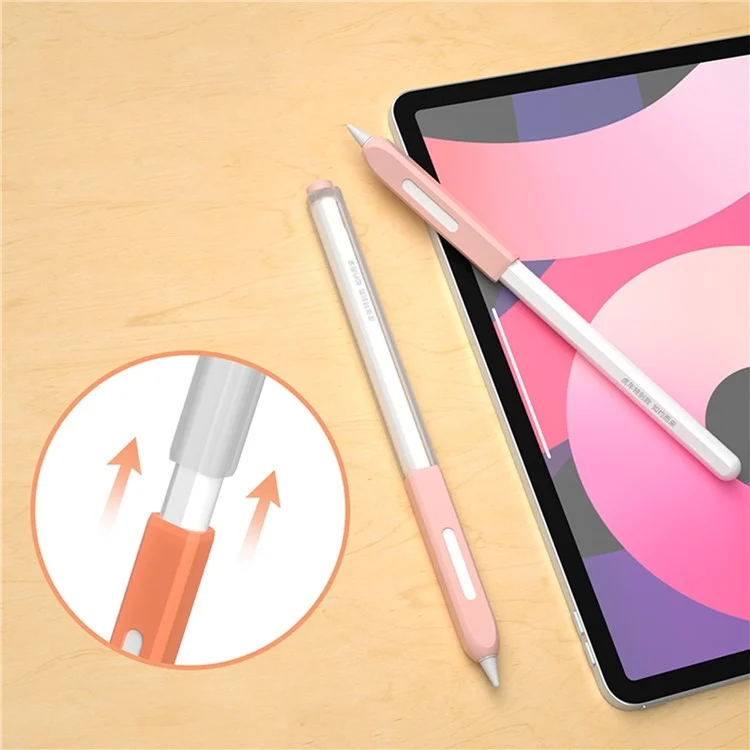 For Apple Pencil (2nd Generation) Jelly Stylus Pen Cover Soft Silicone Anti-drop Protective Sleeve - Pink