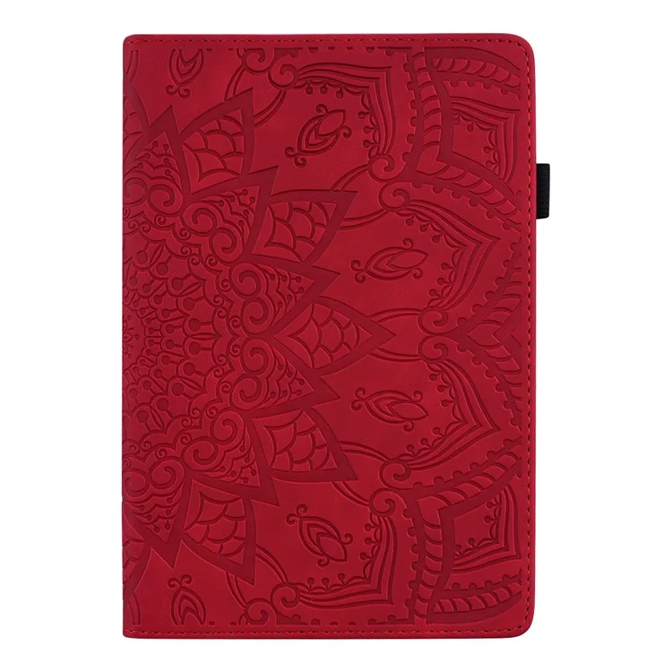 For Amazon Kindle Paperwhite (2024) Case Flower Pattern Leather Tablet  Cover - Red