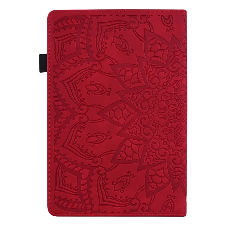 For Amazon Kindle Paperwhite (2024) Case Flower Pattern Leather Tablet  Cover - Red