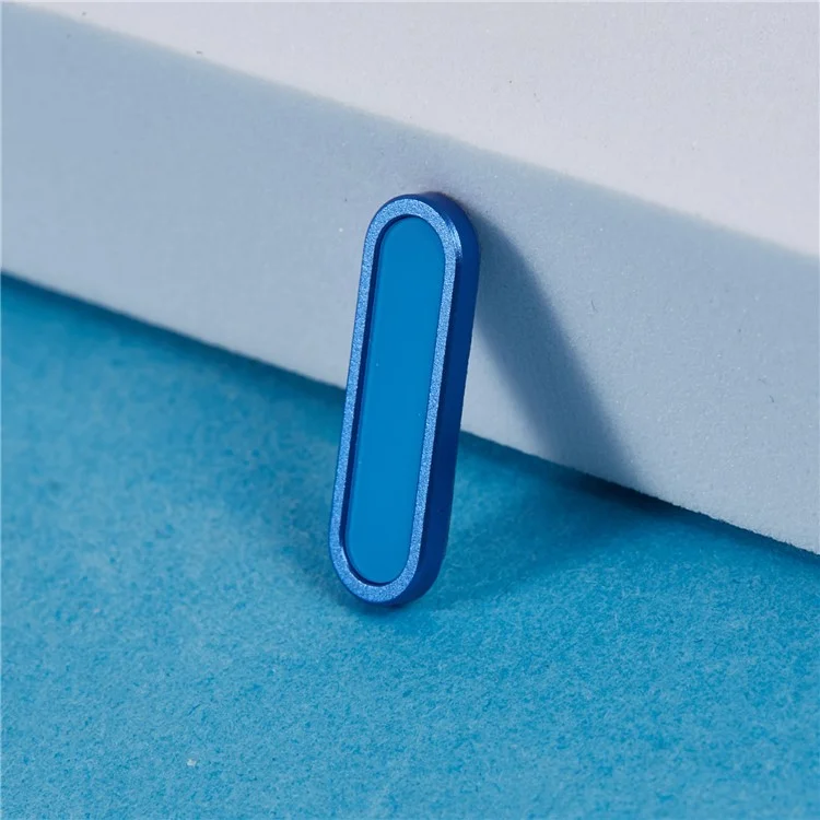 Tapa de botón de cámara de metal para iPhone 16 / 16 Plus / 16 Pro / 16 Pro Max Protector de botón de cámara con espaciado ajustable - Azul