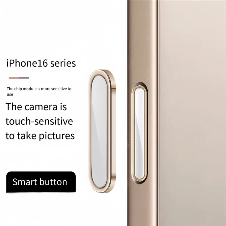 Botón de control de cámara para iPhone 16 / 16 Plus / 16 Pro / 16 Pro Max Botón de captura de control inteligente sensible - Blanco+Plata