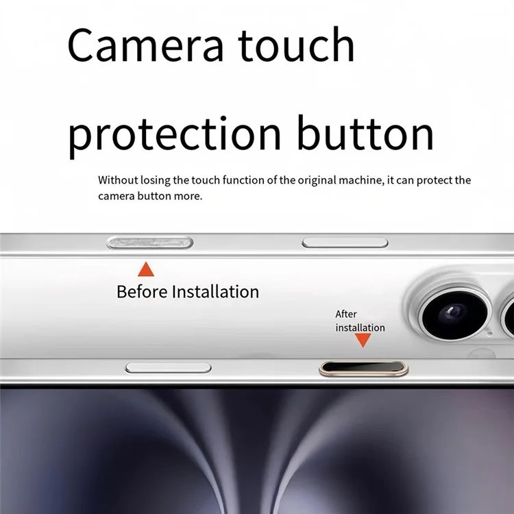 Botón de control de cámara para iPhone 16 / 16 Plus / 16 Pro / 16 Pro Max Botón de captura de control inteligente sensible - Blanco+Plata